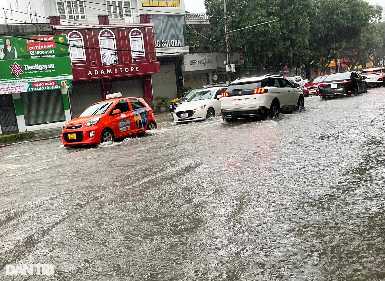 Trận mưa lớn hiếm gặp khiến đường phố thành Vinh ngập sâu - 5