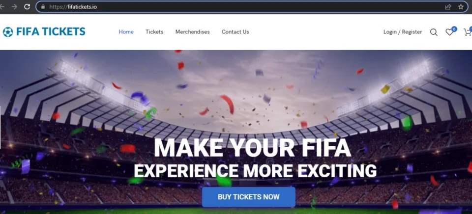 FIFA になりすましてワールド カップのチケットを不正に販売する Web サイト (画像: Zscaler)。 FIFA になりすましてワールド カップのチケットを不正に販売する Web サイト (画像: Zscaler)。