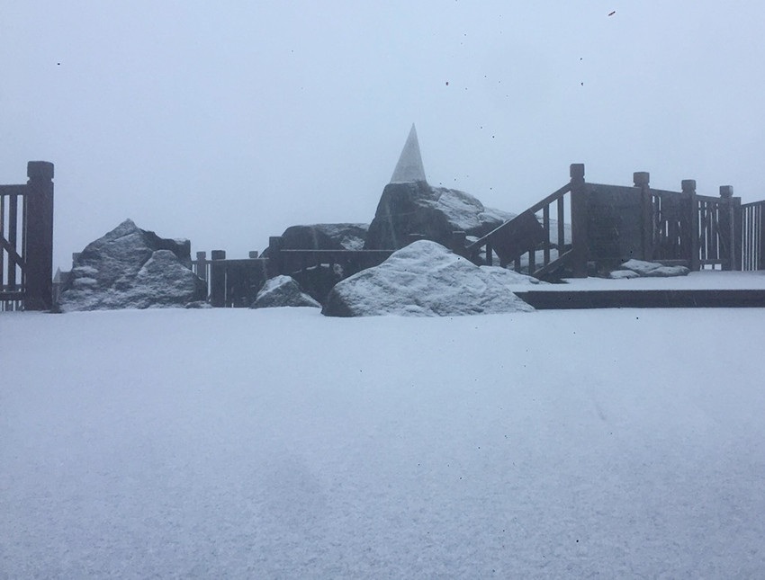 Mưa tuyết lại xuất hiện trên đỉnh Fansipan - 1