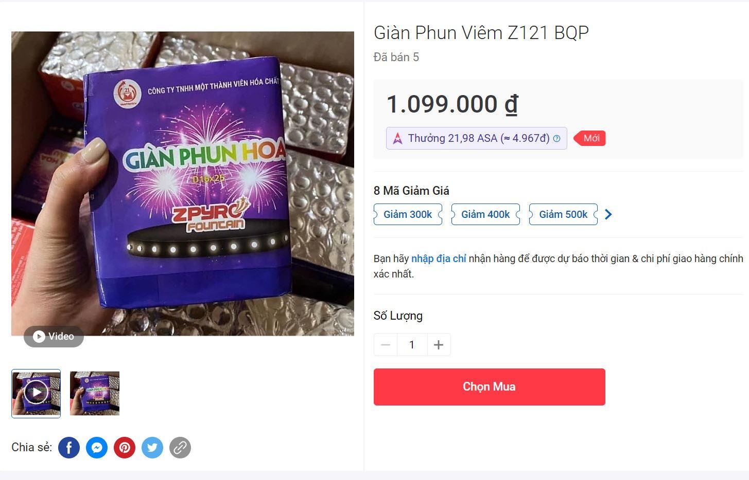 Loạn giá bán pháo hoa Z121 trên chợ mạng - 2