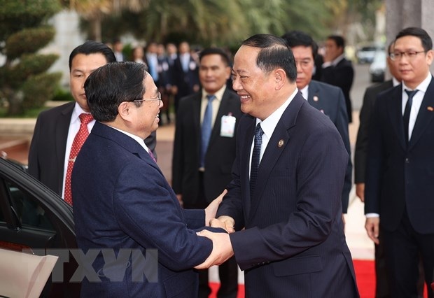 Lễ đón chính thức Thủ tướng Phạm Minh Chính tại Phủ Thủ tướng Lào - 2