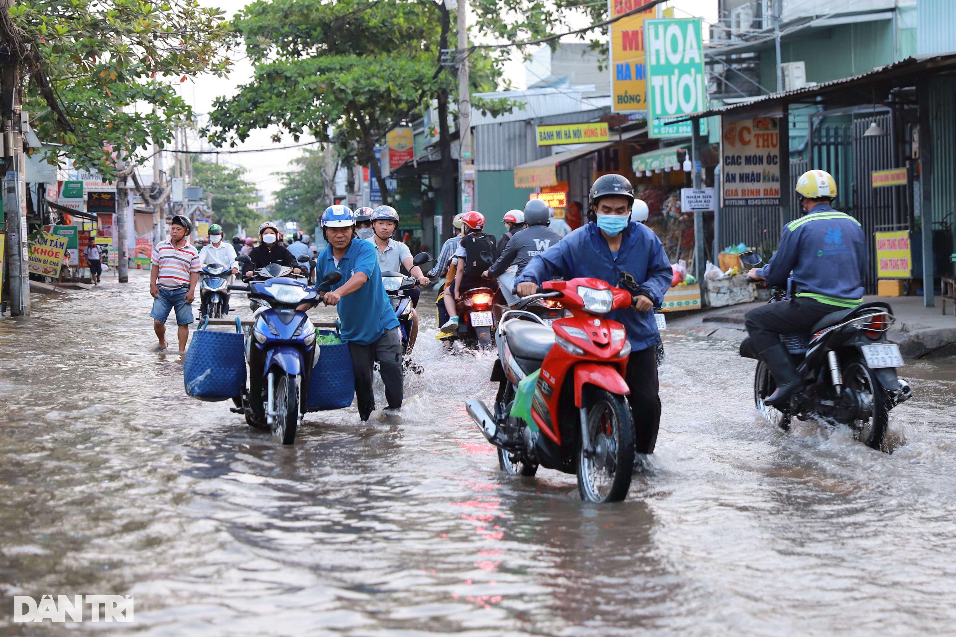 Người dân TPHCM chật vật đến nơi làm việc vì triều cường gây ngập - 9