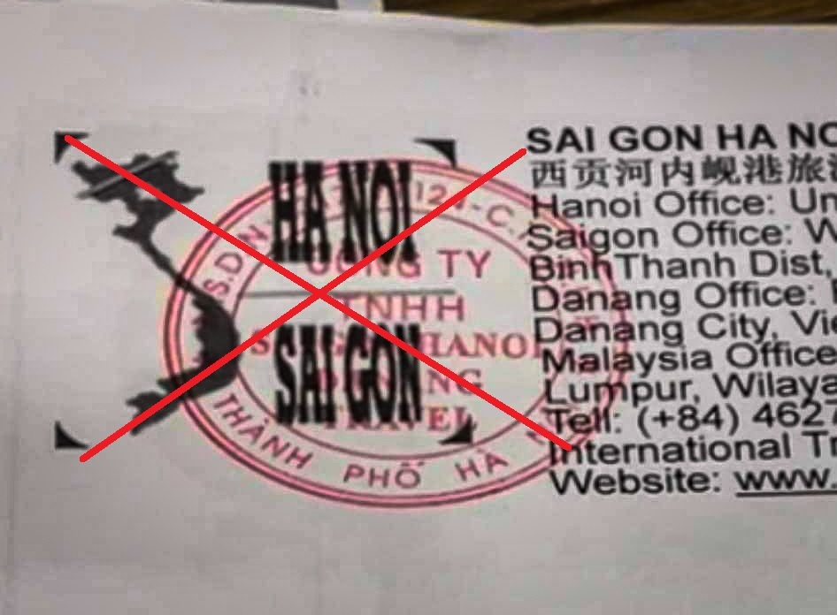 Công ty lữ hành in logo bản đồ Việt Nam thiếu Hoàng Sa, Trường Sa - 1