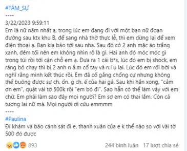 Thực hư thông tin nữ sinh năm nhất bị 2 thanh niên tấn công tình dục - 1