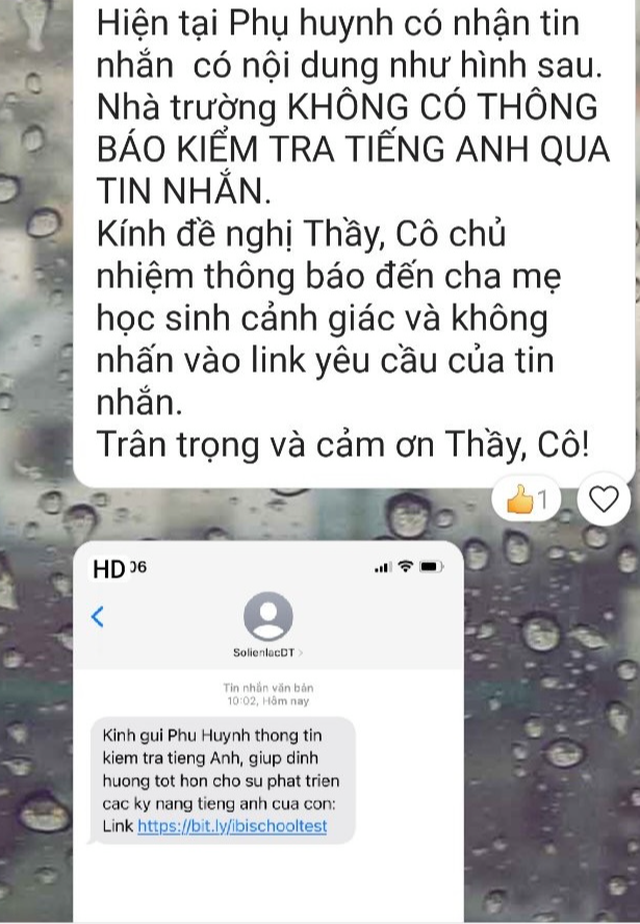 Phụ huynh nhận tin nhắn chứa link lạ, trường học phát thông báo khẩn - 1 Phụ huynh nhận tin nhắn chứa link lạ, trường học phát thông báo khẩn - 1