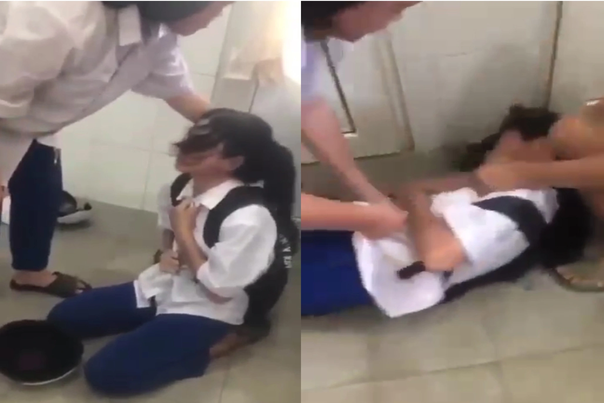 Nữ sinh hứng mưa tát trong nhà vệ sinh: Bị đánh nhiều nhưng không dám nói - 1
