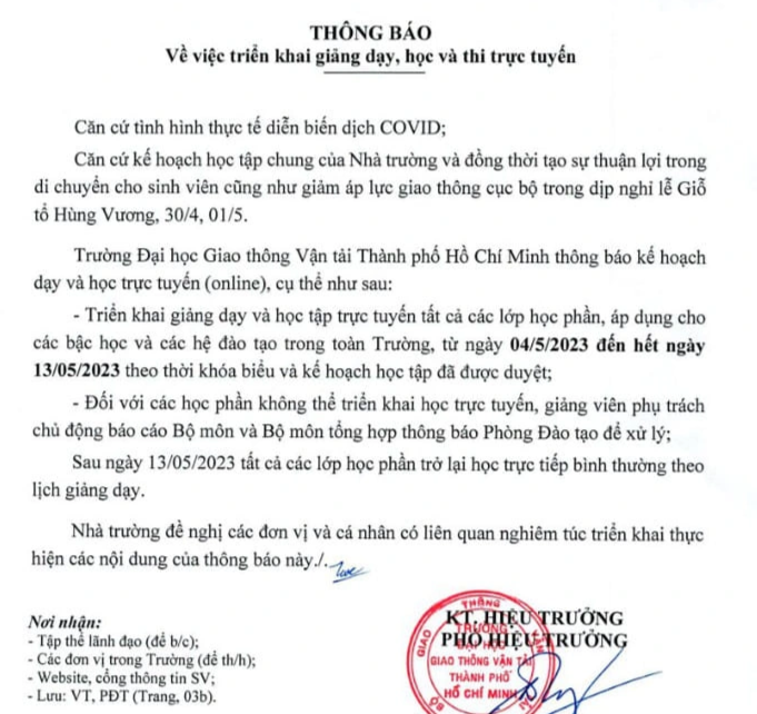 Tránh Covid-19 dịp lễ, trường đại học dạy học online - 1