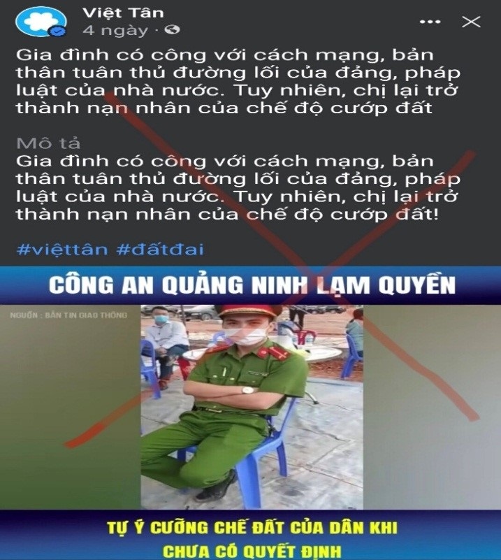Đăng thông tin xuyên tạc về Công an Quảng Ninh trên mạng xã hội - 1