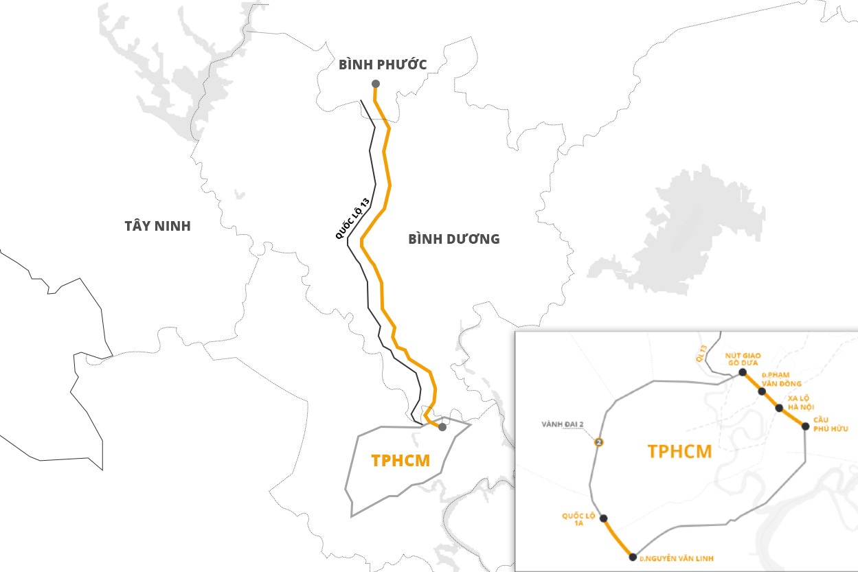 TPHCM dành 2.000 tỷ đồng làm đường nối Vành đai 2 với cao tốc Chơn Thành - 2