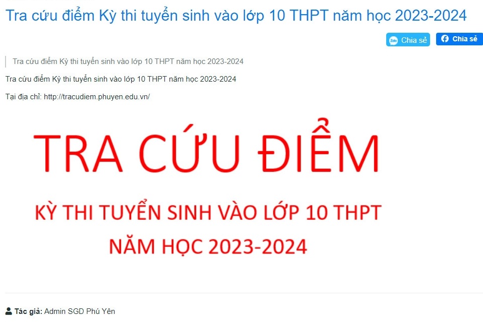 Tỉnh đầu tiên công bố điểm thi vào lớp 10 - 1