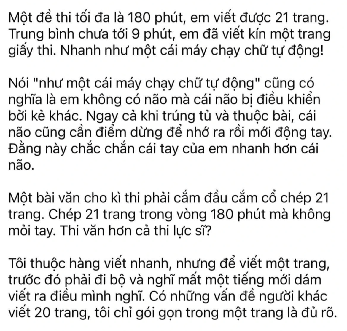 Thủ khoa chuyên văn lớp 10 làm thi 21 trang bị xỉa xói không não - 1