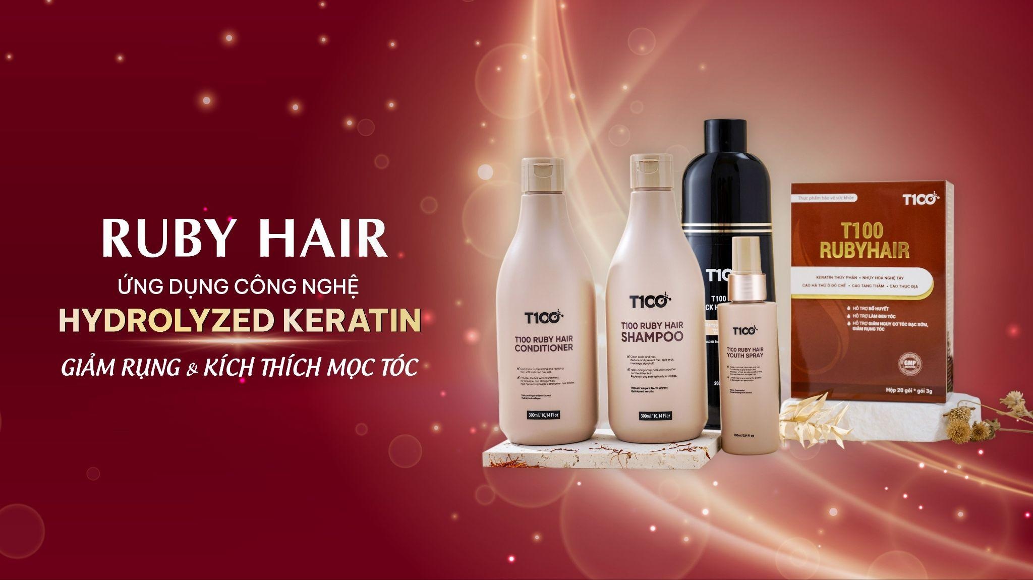 Bộ sản phẩm Ruby Hair ứng dụng công nghệ Hydrolyzed Keratin chăm sóc tóc toàn diện - 1