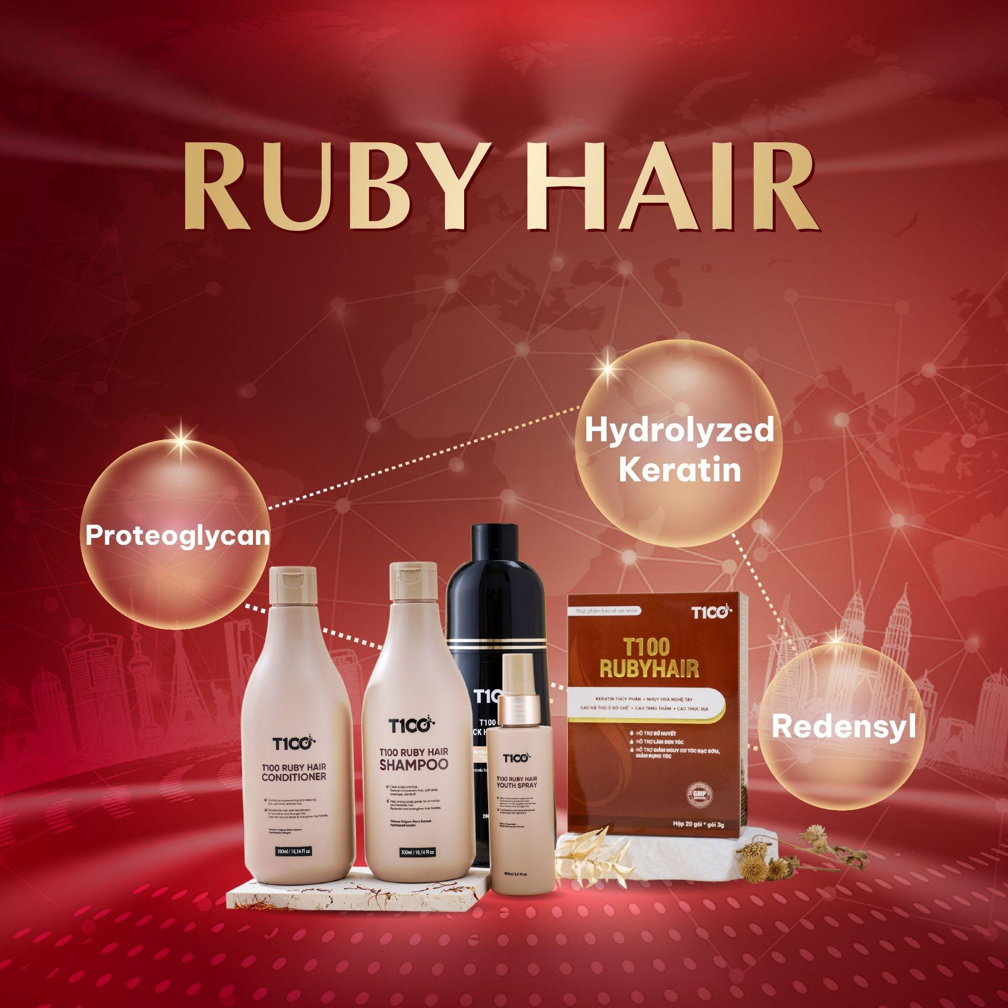 Bộ sản phẩm Ruby Hair ứng dụng công nghệ Hydrolyzed Keratin chăm sóc tóc toàn diện - 3