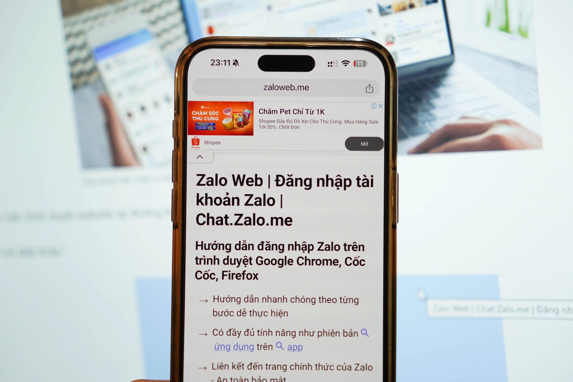 Giả mạo trang web Zalo để cài cắm mã độc