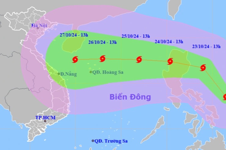 Bão Trà Mi di chuyển nhanh, tiếp tục tăng cấp