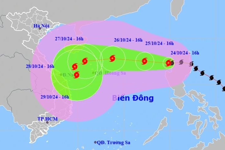 Bão Trà Mi di chuyển bất thường, có khả năng đạt cấp 12, giật cấp 15