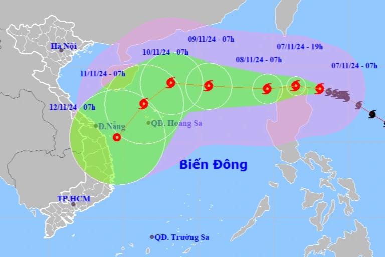 Yinxing tiệm cận siêu bão, khắp dải miền Trung mưa lớn