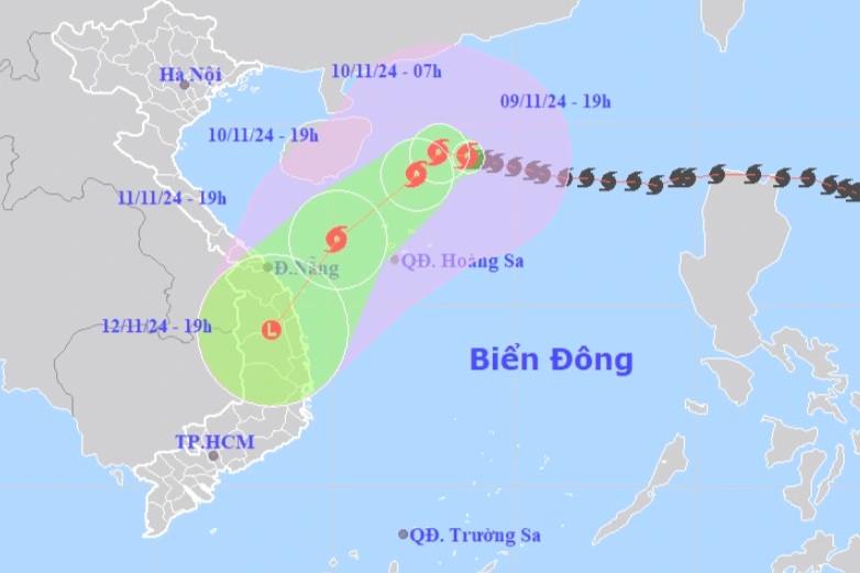 Bão Yinxing tăng lên cấp 15