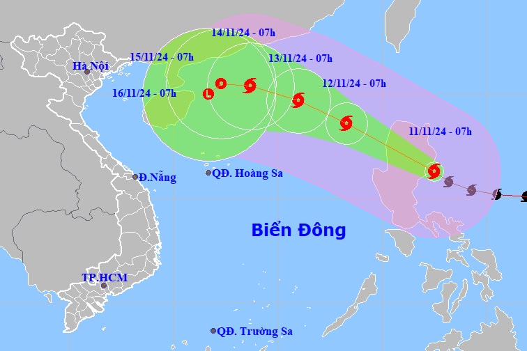 Yinxing suy yếu thành áp thấp nhiệt đới, bão Toraji đang đạt cực đại