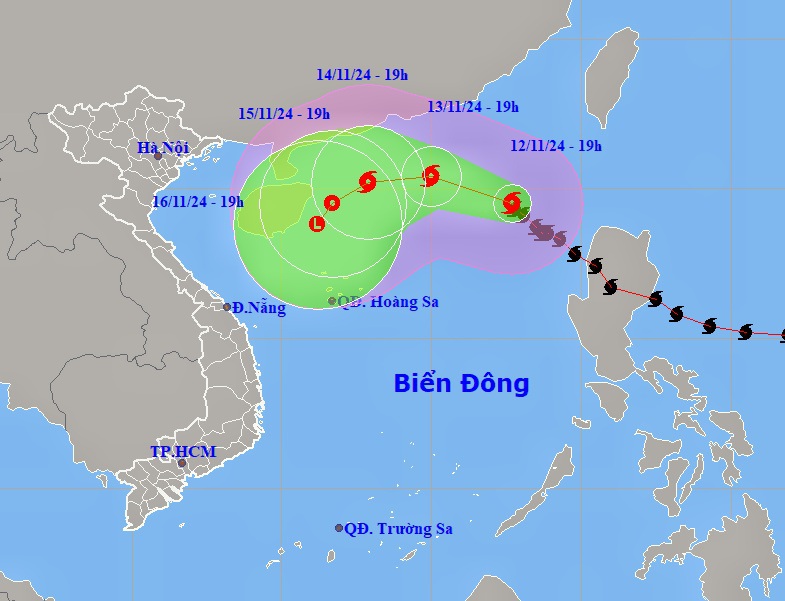 Bão Toraji mạnh cấp 10, giật cấp 12 trên Biển Đông