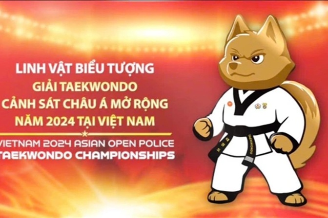 Chó Bắc Hà là linh vật giải Taekwondo Cảnh sát châu Á mở rộng 2024