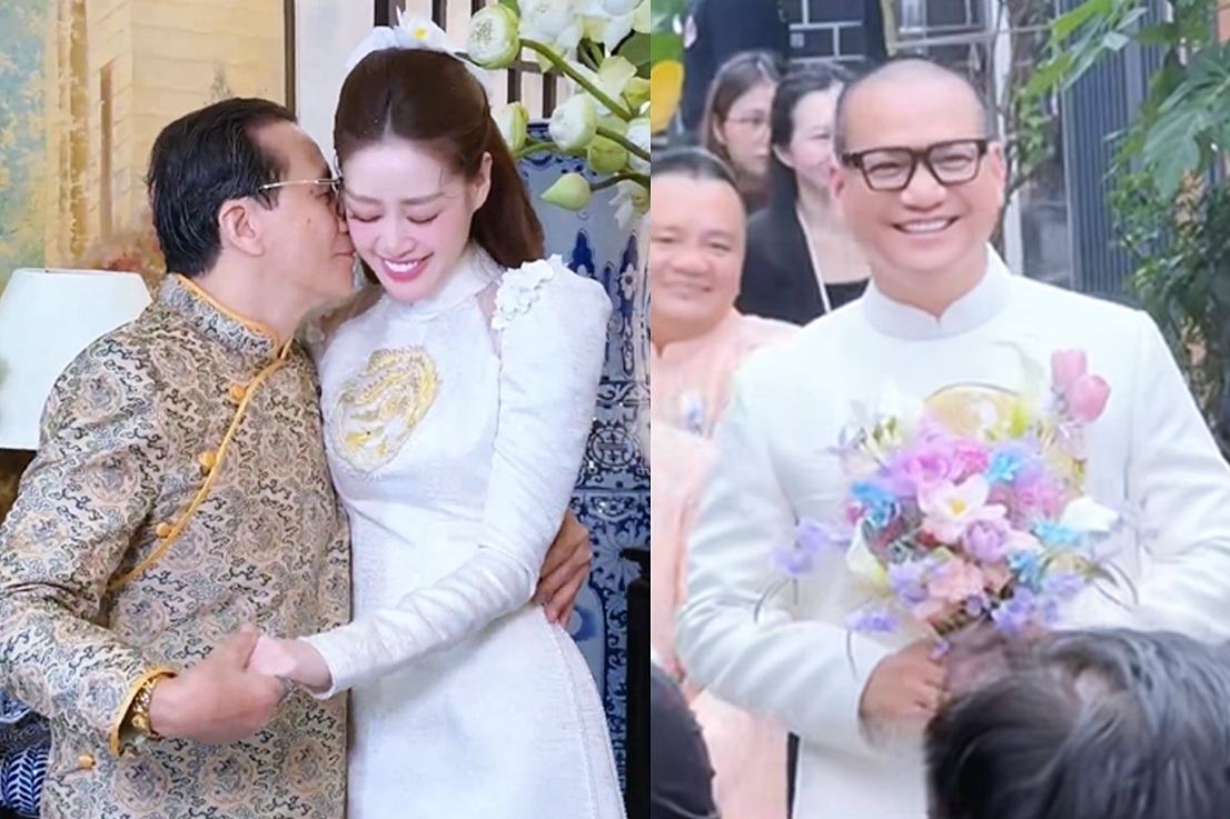 Hoa hậu Khánh Vân bật khóc bên chồng nhiếp ảnh gia trong lễ vu quy