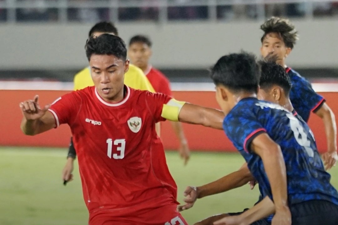 Indonesia 3-3 Lào (Hiệp 2): Marselino Ferdinan nhận thẻ đỏ