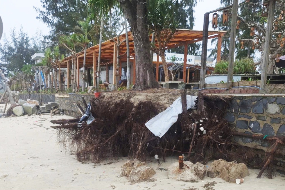 Bãi biển đẹp nhất Quảng Ngãi sạt lở hơn 200m