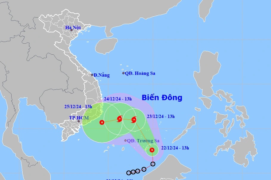 Áp thấp nhiệt đới khả năng mạnh lên thành bão trong ngày mai