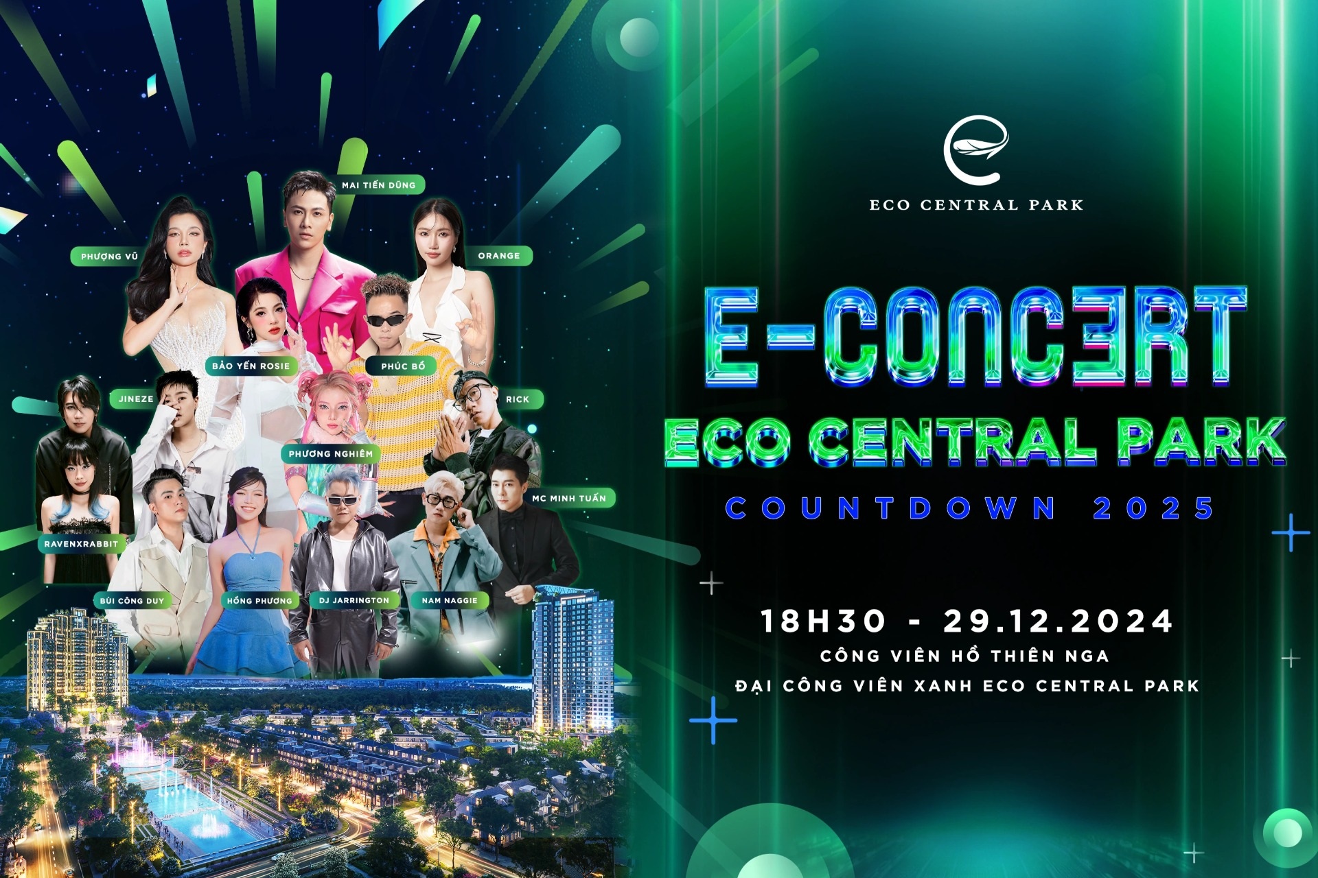 Chào đón năm mới với sự kiện E - Concert Eco Central Park Countdown 2025