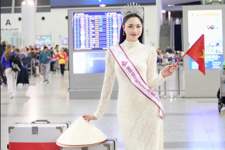 Á hậu Bùi Thu Thủy dự thi Hoa Hậu Du lịch Thế giới 2024