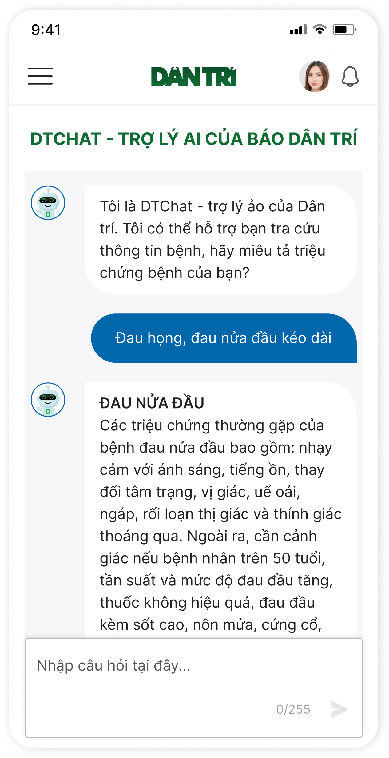 DTCHAT - TRỢ LÝ AI CỦA BÁO DÂN TRÍ