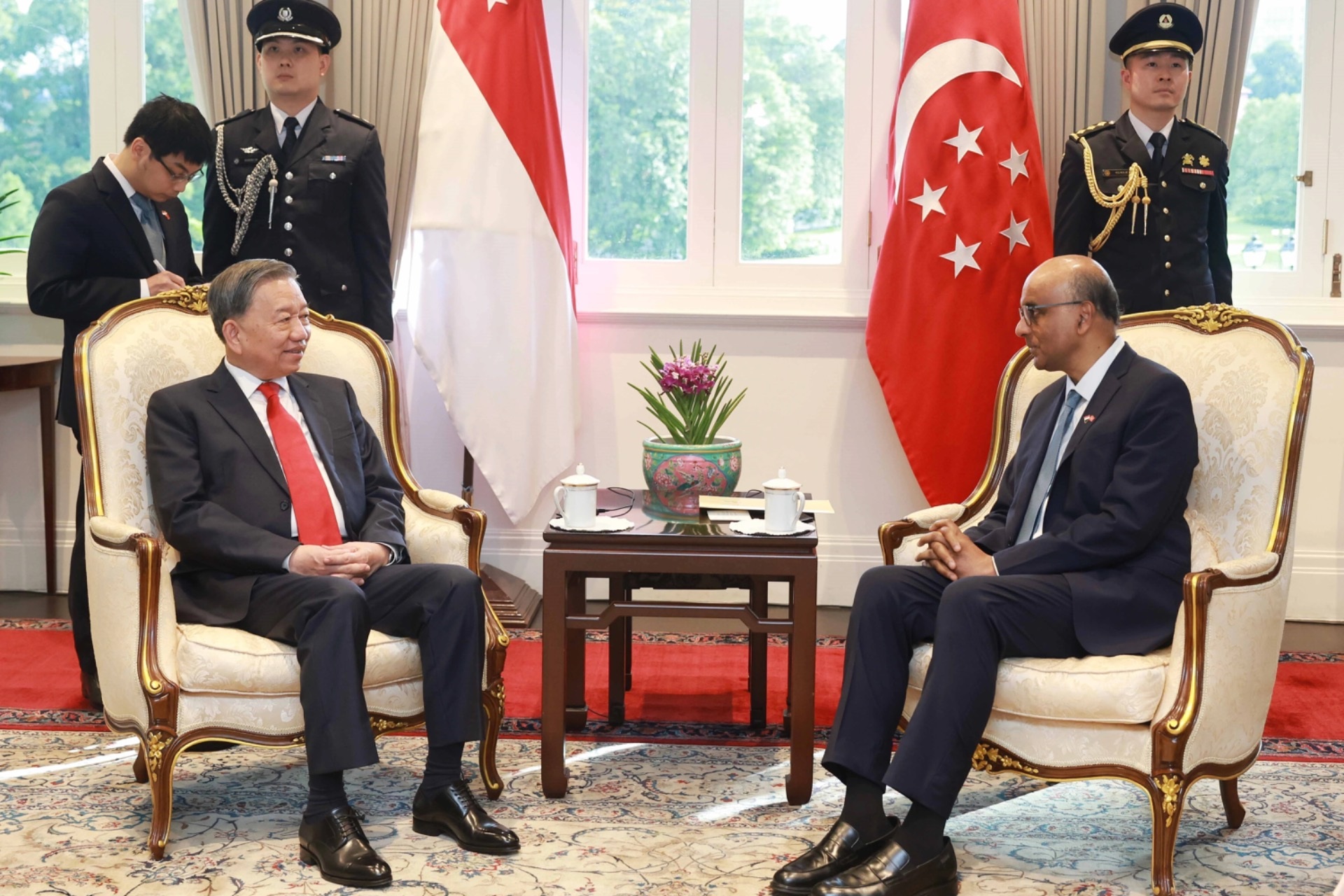 Tổng Bí thư Tô Lâm hội kiến Tổng thống Singapore Tharman Shanmugaratnam