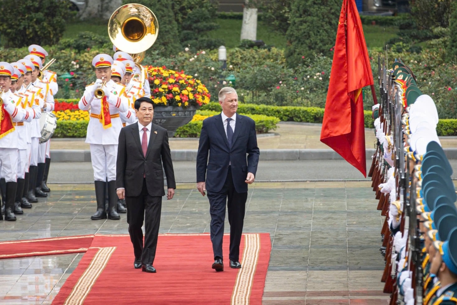 Chủ tịch nước Lương Cường chủ trì lễ đón Nhà vua Bỉ Philippe