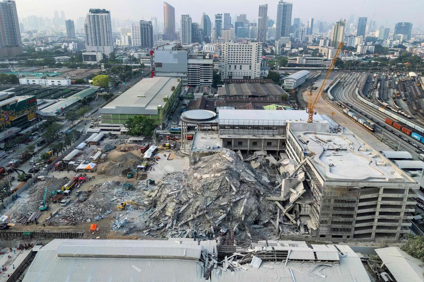 Số người chết vụ sập tòa nhà ở Bangkok tăng, hơn 70 người vẫn mất tích
