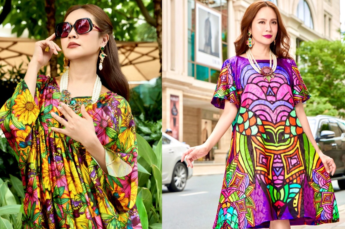 Diễn viên Thanh Thúy khoe vẻ đẹp không tuổi với đầm chất liệu lụa