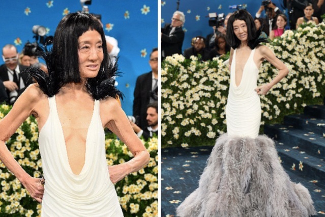 "Bà hoàng váy cưới" Vera Wang để mặt mộc, nhan sắc U80 gây xôn xao