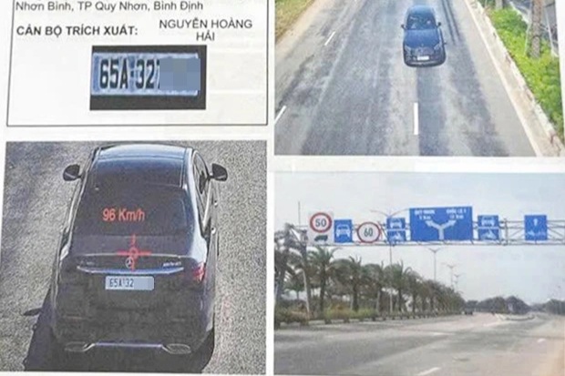 Ô tô con 14 lần vi phạm tốc độ, chạy 96km/h trong khu dân cư
