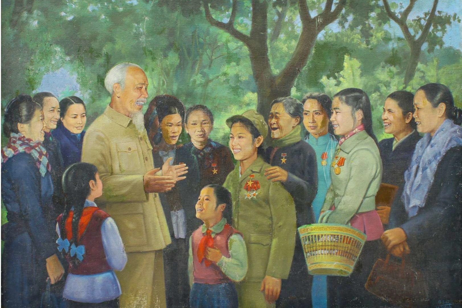 60 bức tranh khắc họa chân dung Chủ tịch Hồ Chí Minh