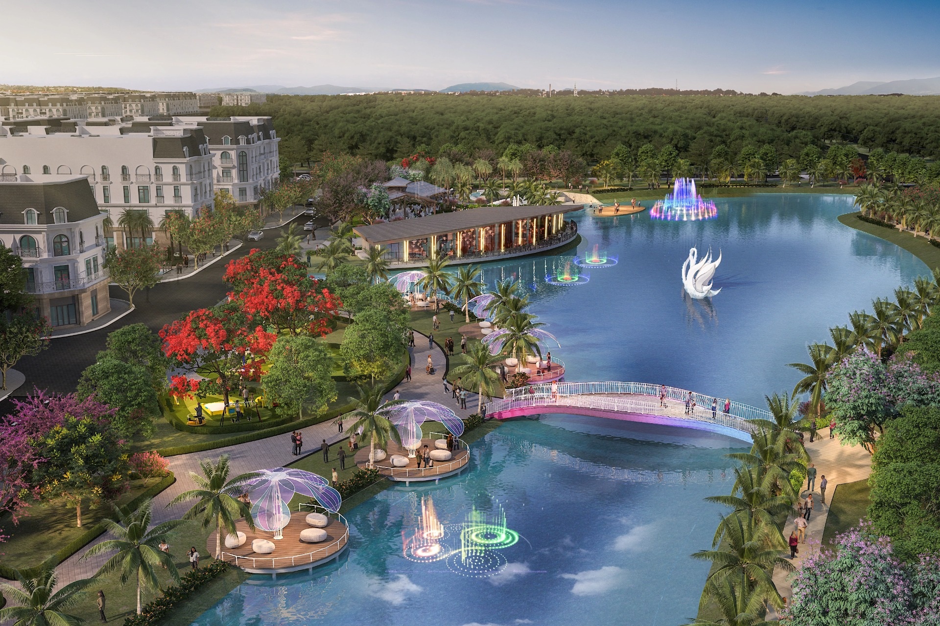 Shophouse ven hồ Swan Lake: Điểm đến dòng tiền tại Hoang Huy New City