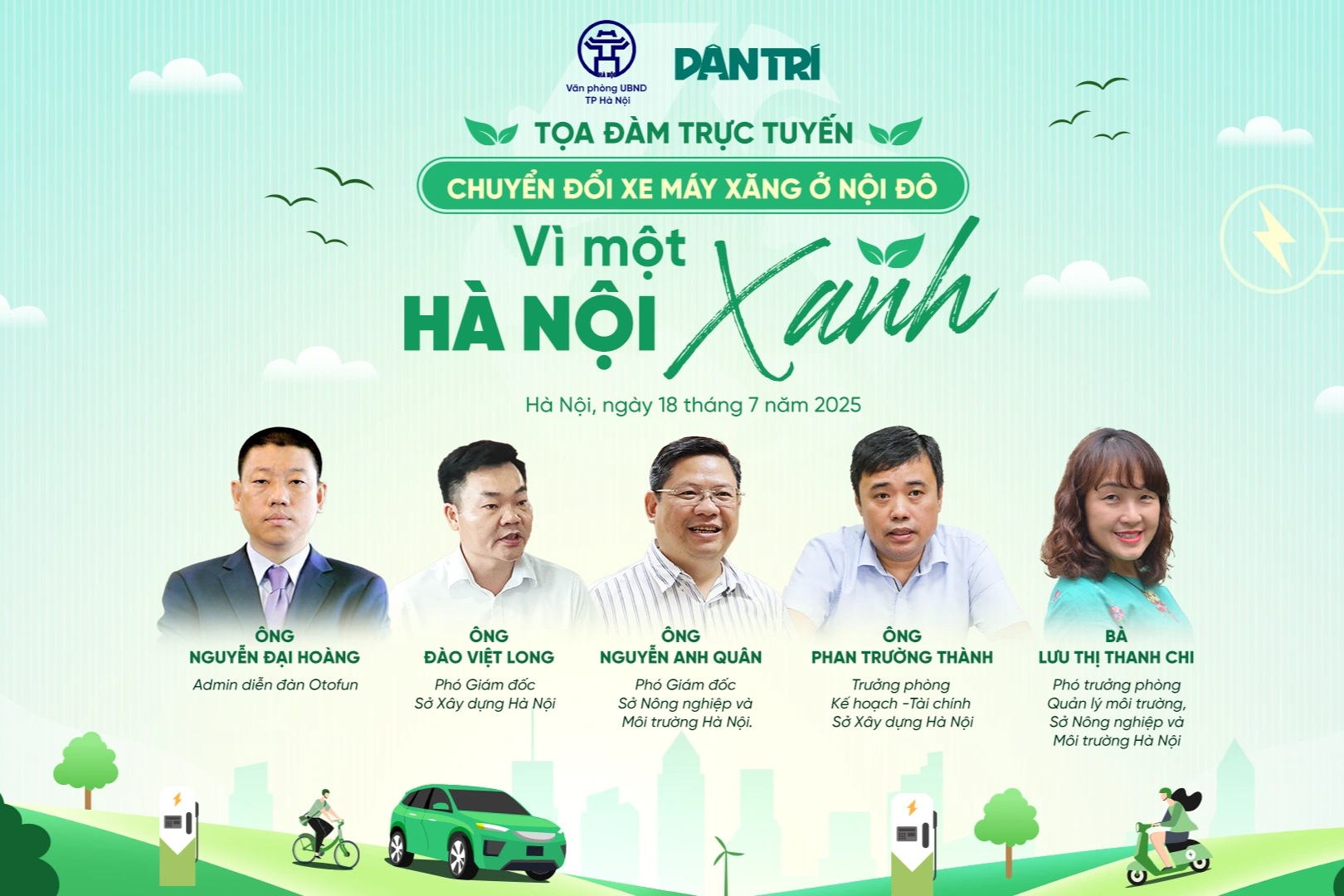 Sáng nay tọa đàm trực tuyến về chuyển đổi xe máy xăng ở Hà Nội