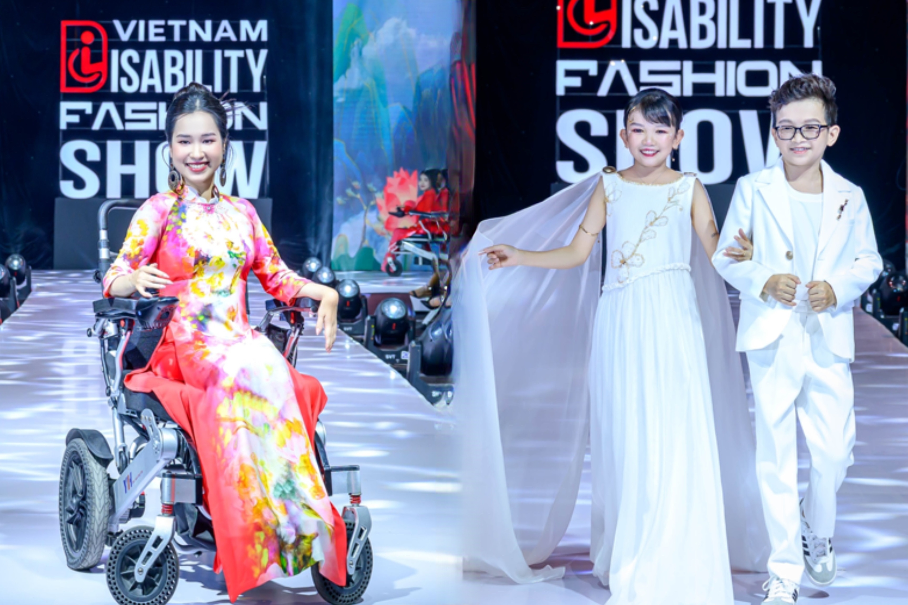 Người mẫu ngồi xe lăn, cặp vợ chồng tí hon tự tin trình diễn thời trang