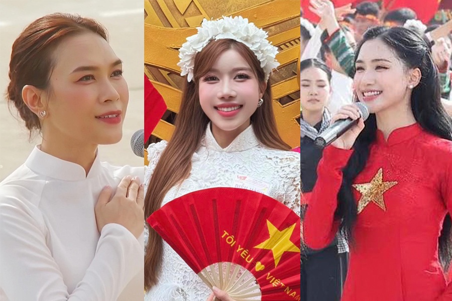 Mỹ Tâm, Trang Pháp, Hòa Minzy đọ sắc với áo dài mừng ngày Quốc khánh