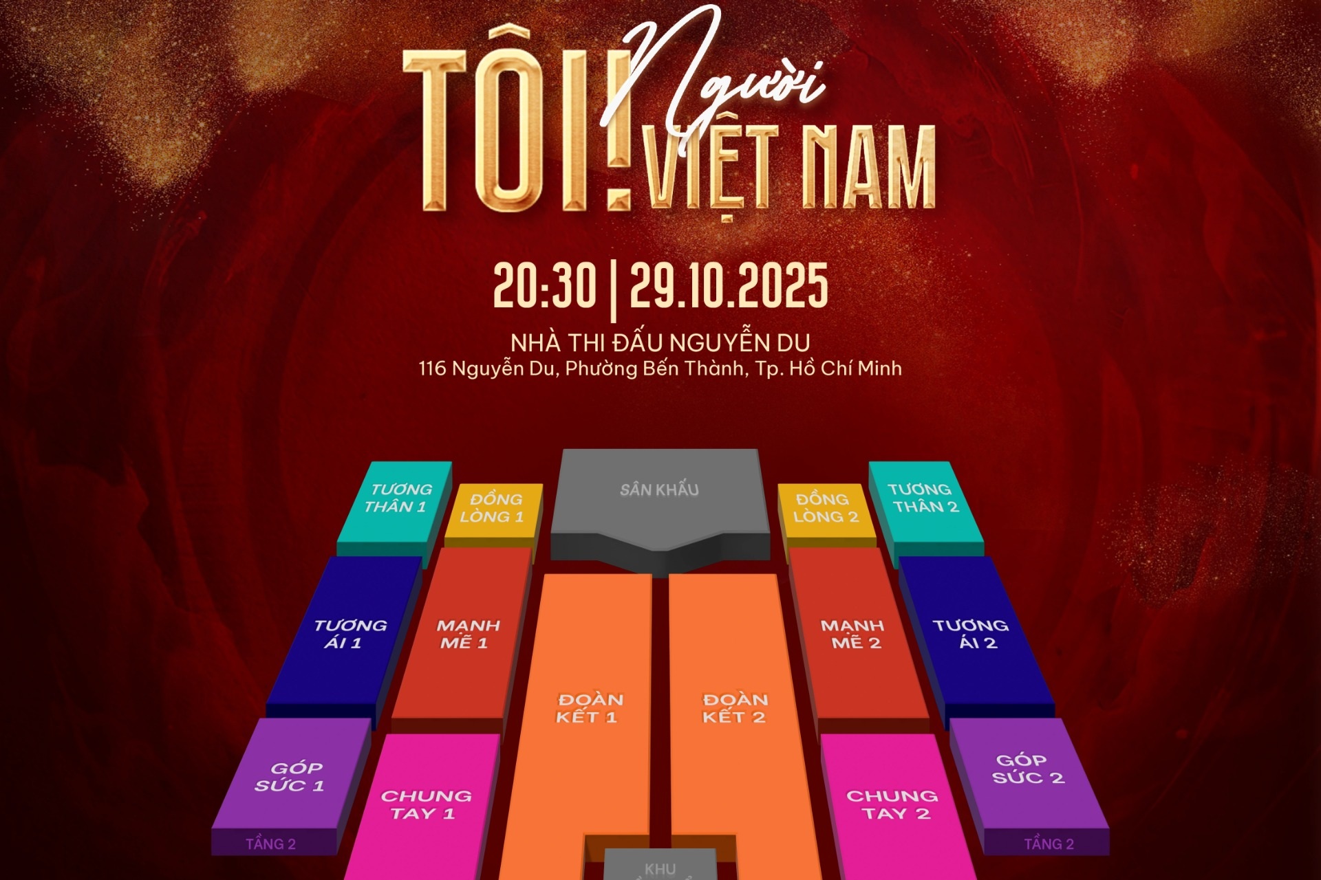 Gia tộc Anh Tài công bố sơ đồ và giờ mở bán vé show “Tôi! Người Việt Nam”