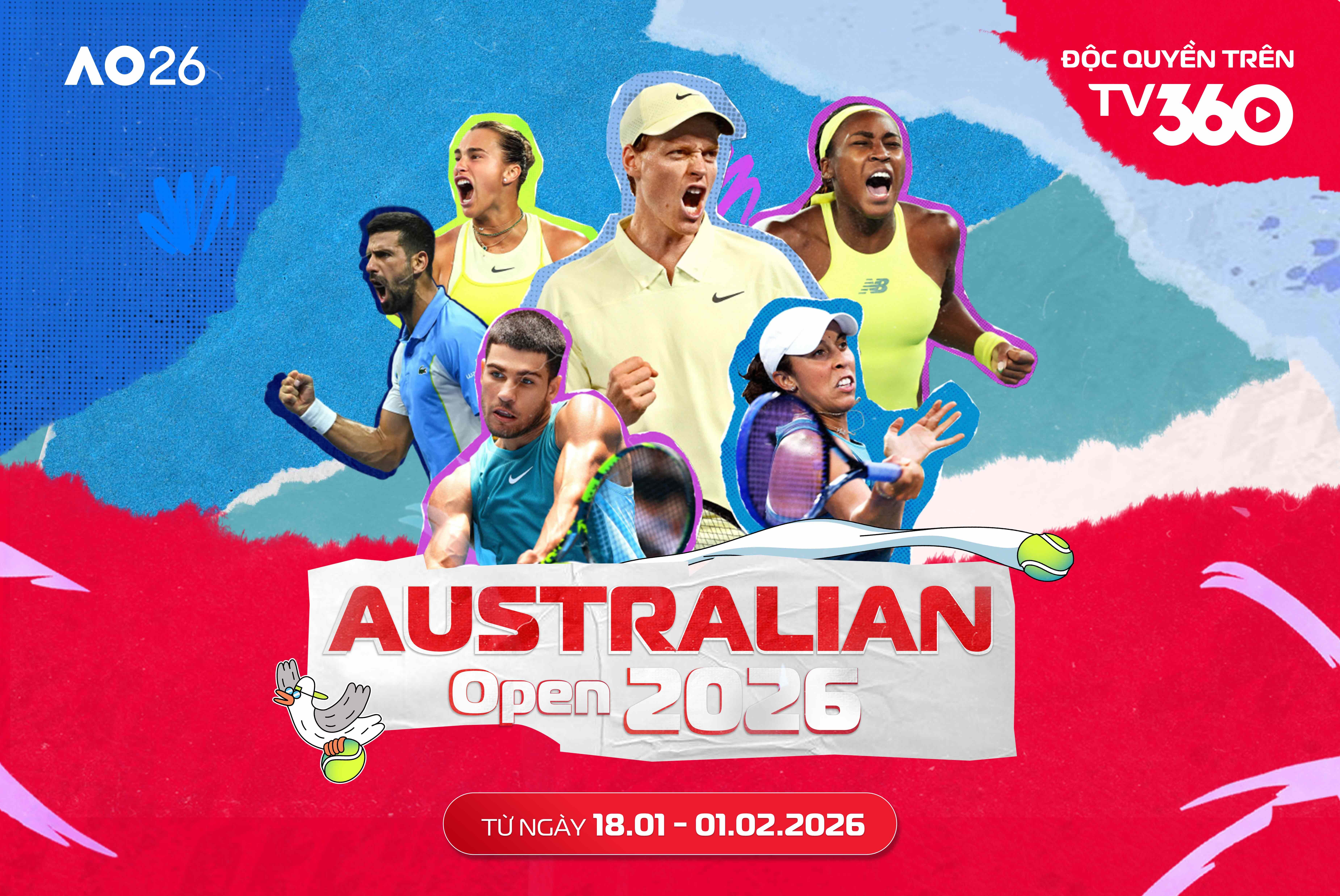 TV360 đưa Australian Open - Grand Slam độc quyền giai đoạn 2026-2029 đến với khán giả Việt