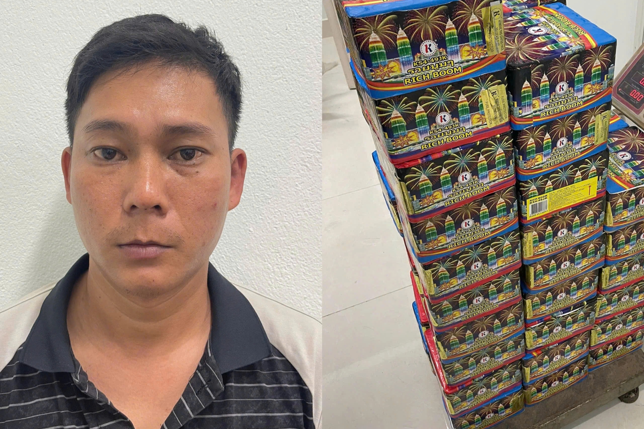 Thuê xe khách vận chuyển 111kg pháo nổ trái phép về bán Tết