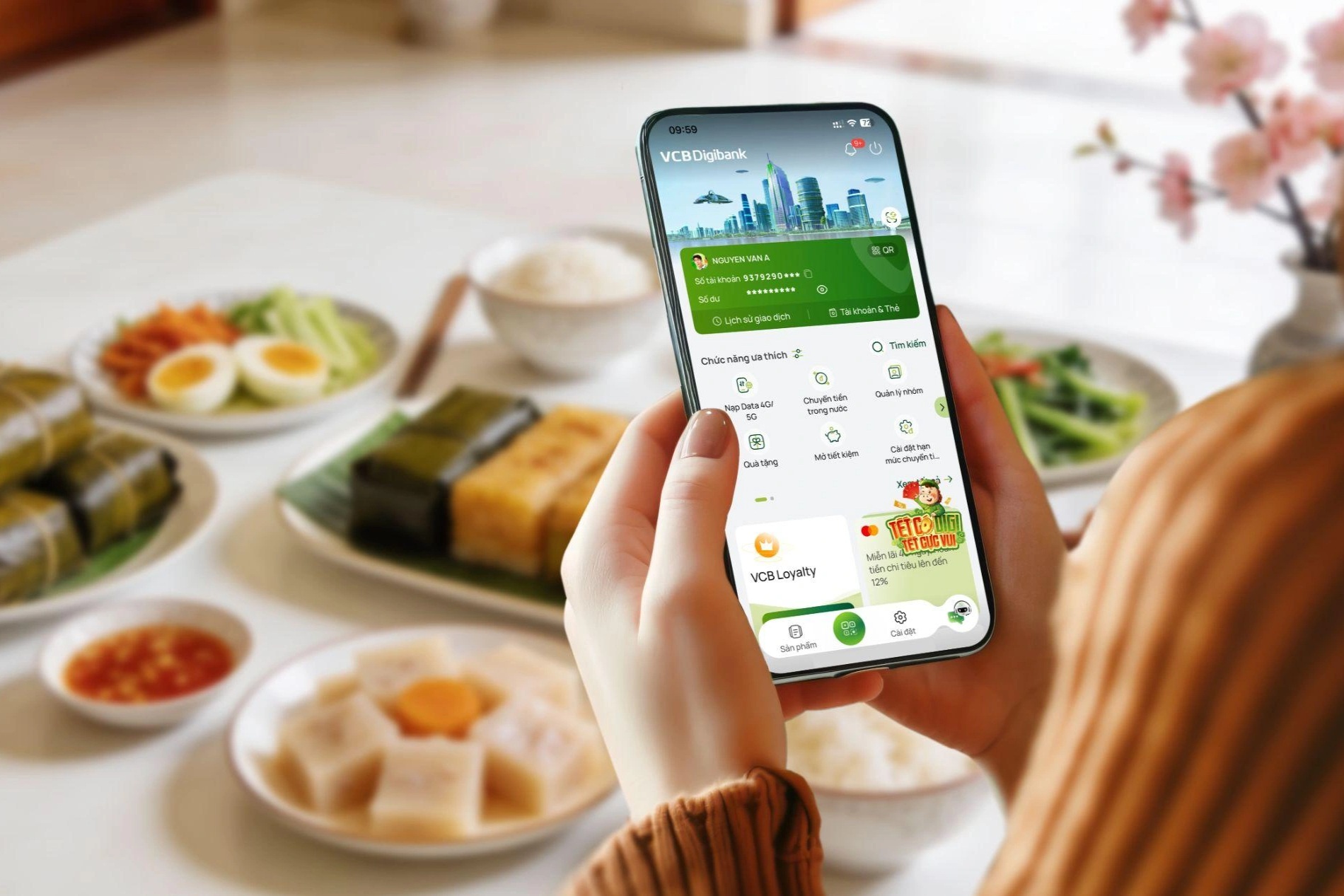 Giao dịch trên ứng dụng VCB Digibank, cơ hội nhận tới 10 chỉ vàng dịp Tết