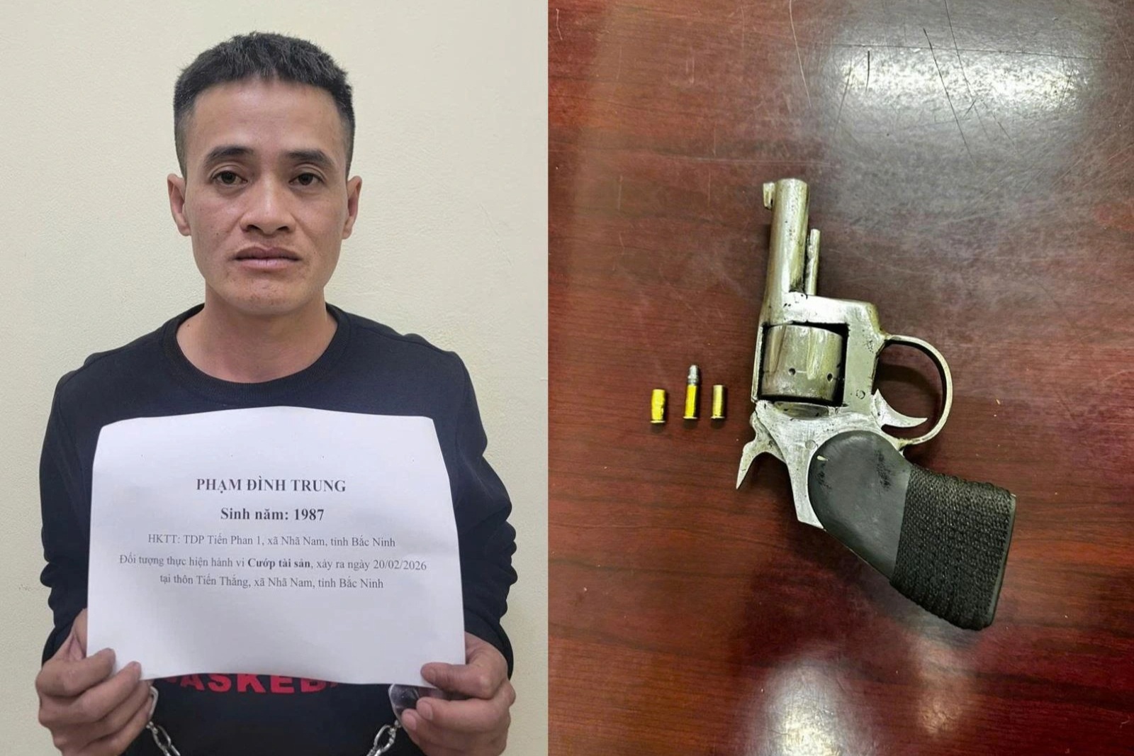 Dùng súng cướp ô tô ở Bắc Ninh