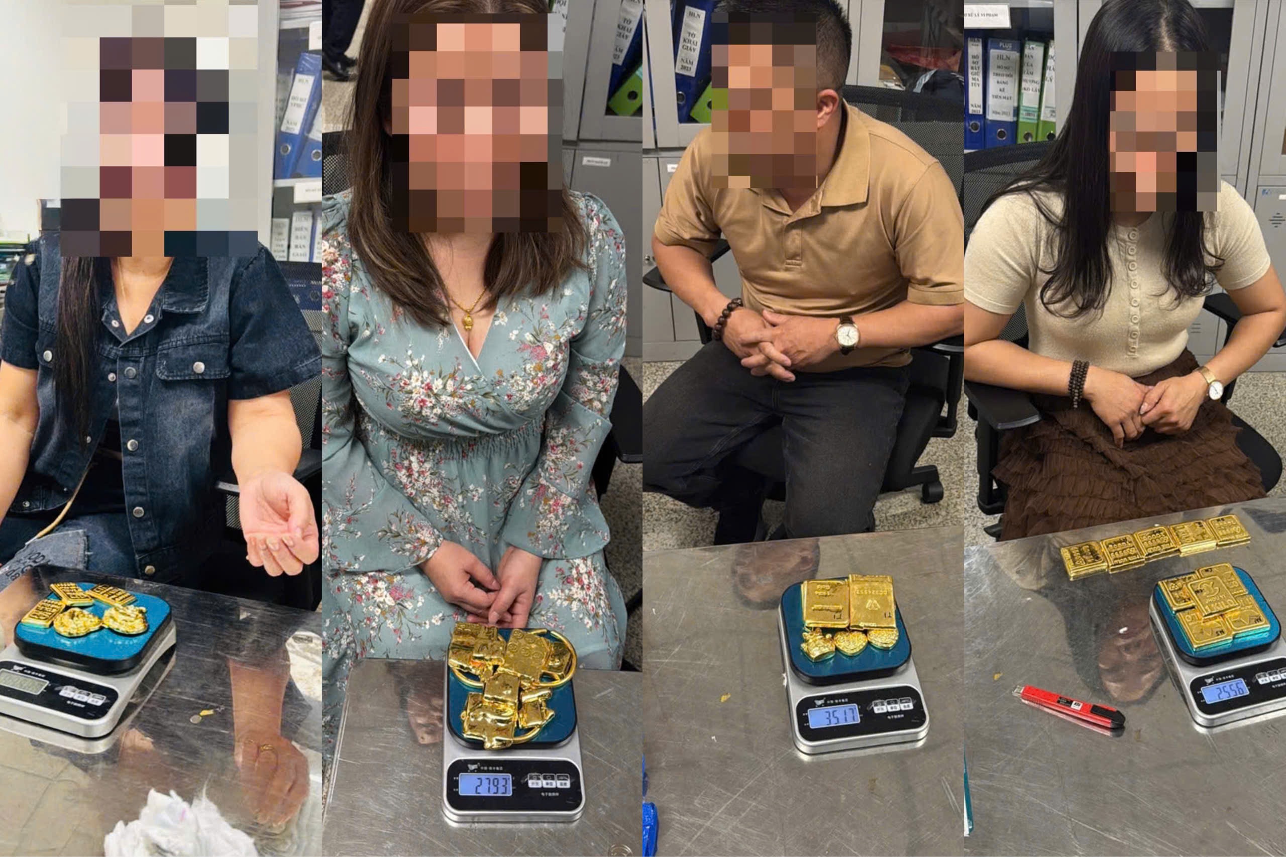 Bắt 4 hành khách giấu 12,3kg vàng lậu qua Sân bay quốc tế Nội Bài