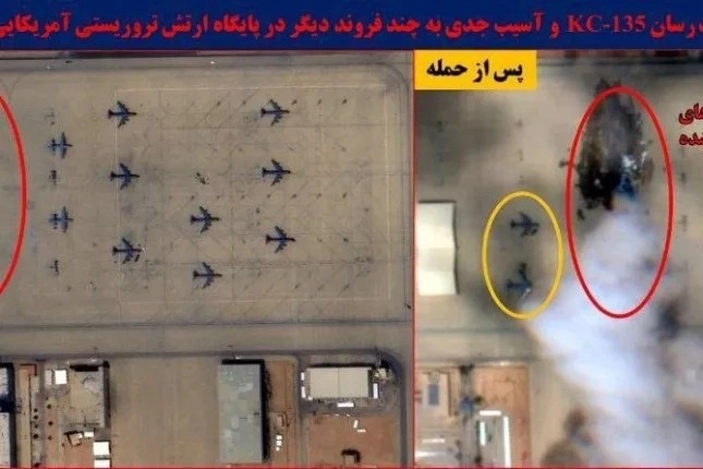 Iran tấn công căn cứ quân sự Mỹ, loạt máy bay tiếp dầu bị hư hại